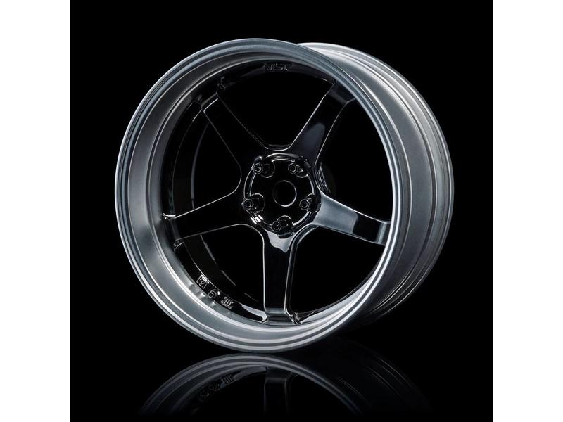 832110SBK Jeu de roues MST GT - Déport réglable (4 pièces) / Couleur : Argent Noir (Chrome foncé) - Argent plat