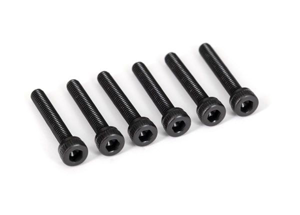 Tornillos Traxxas 2583X, máquina con cabeza cilíndrica de 3x18 mm (unidad hexagonal) (6) 