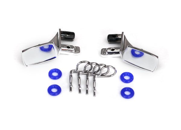 8133   Mirrors, side, chrome (left & right)/ o-rings (4)/ body clips (4) (fits #8130 body)