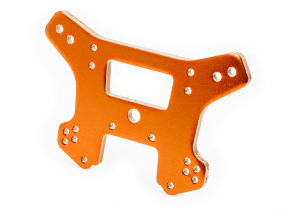 9539T Traxxas Torre de choque, delantera, aluminio 6061-T6 (anodizado en naranja) 