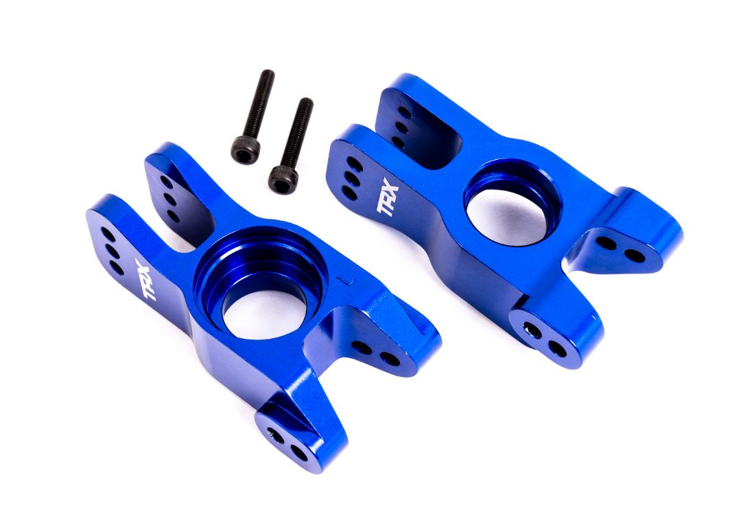 Supports Traxxas 9552X, essieu tronqué - anodisé bleu