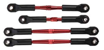 3741X Tensores, aluminio (anodizado en rojo), eslabones de inclinación, delantero, 39 mm (2), trasero, 49 mm (2) (ensamblados con extremos de varilla y bolas huecas)/llave